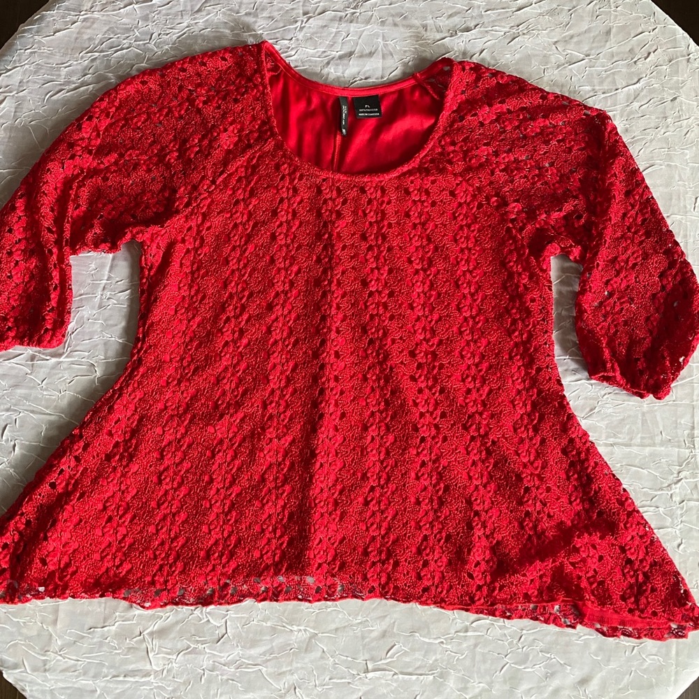 Red New Direction Petite Blouse